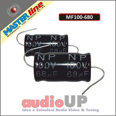 5 Condensatori MASTERLINE 68 UF 100 V Non Polarizzati Per Crossover Audio